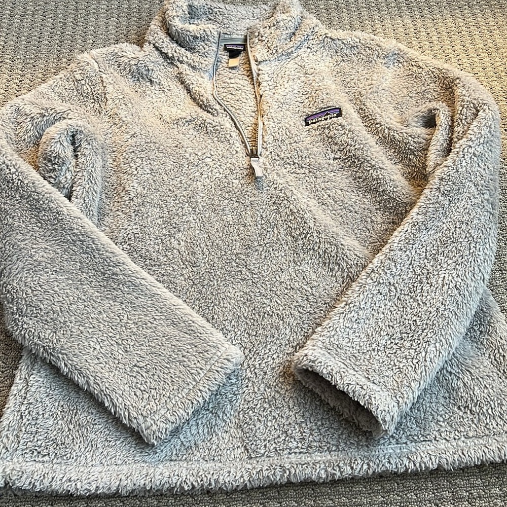 Patagonia Women’s Los Gatos 1/4 Zip Salt Grey Fleece Pullover Sweatshirt - Picture 10 of 11